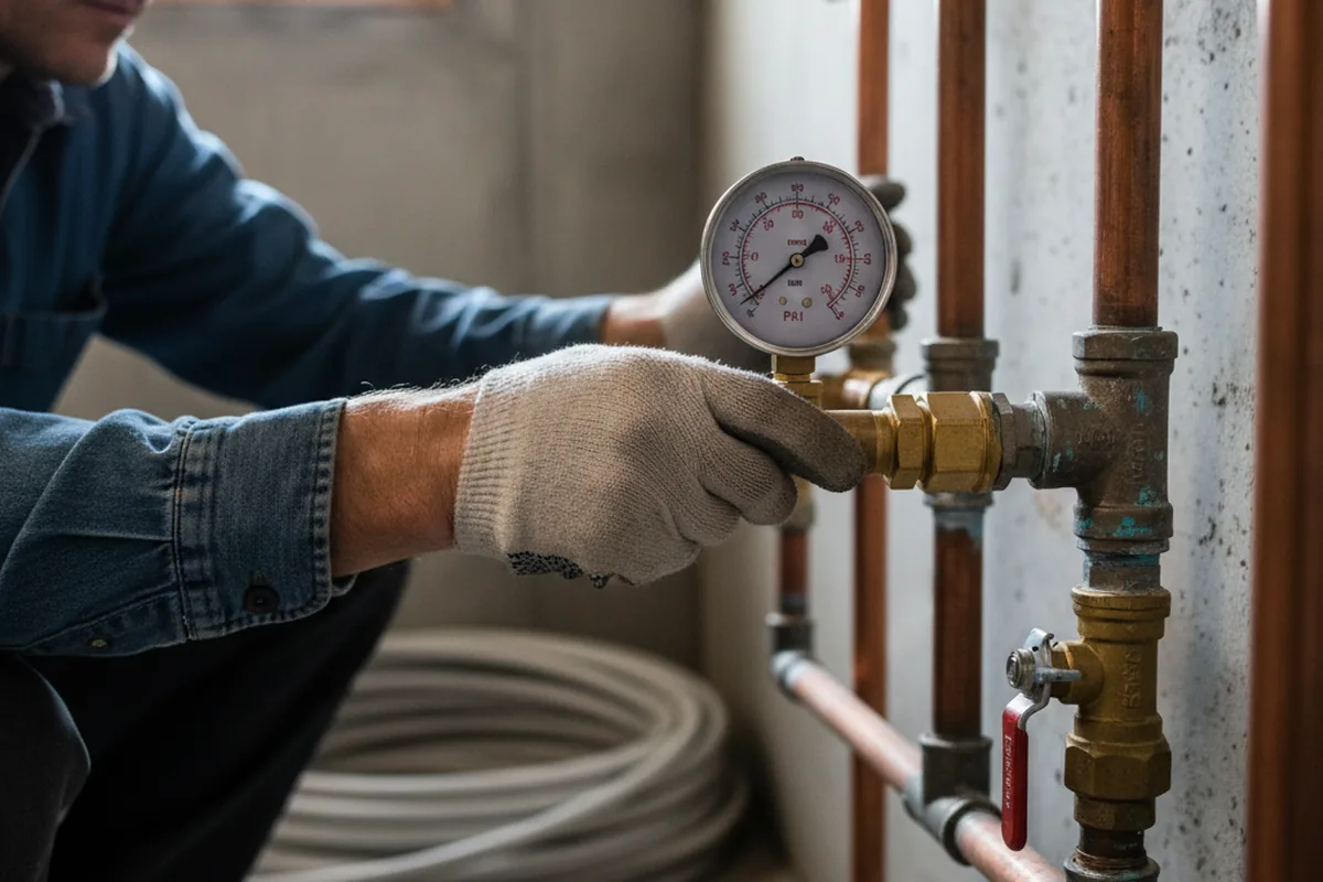 Pressure testing a repaired line during Water Line Repair in Buffalo Grove
